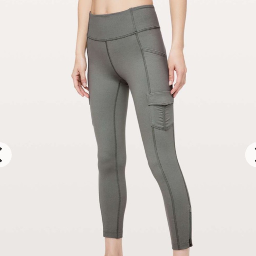 Lululemon Scenic Route 7/8 Tight *25" Grey Sage Size 6 Leggings